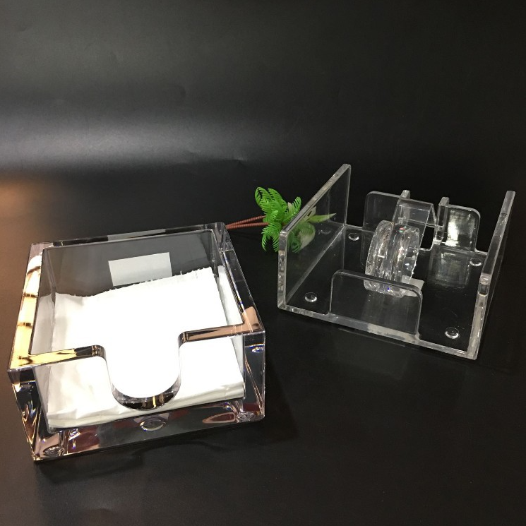 custom rectangular cube acrylic tissue box cover acrylic tissue case holder in hotel