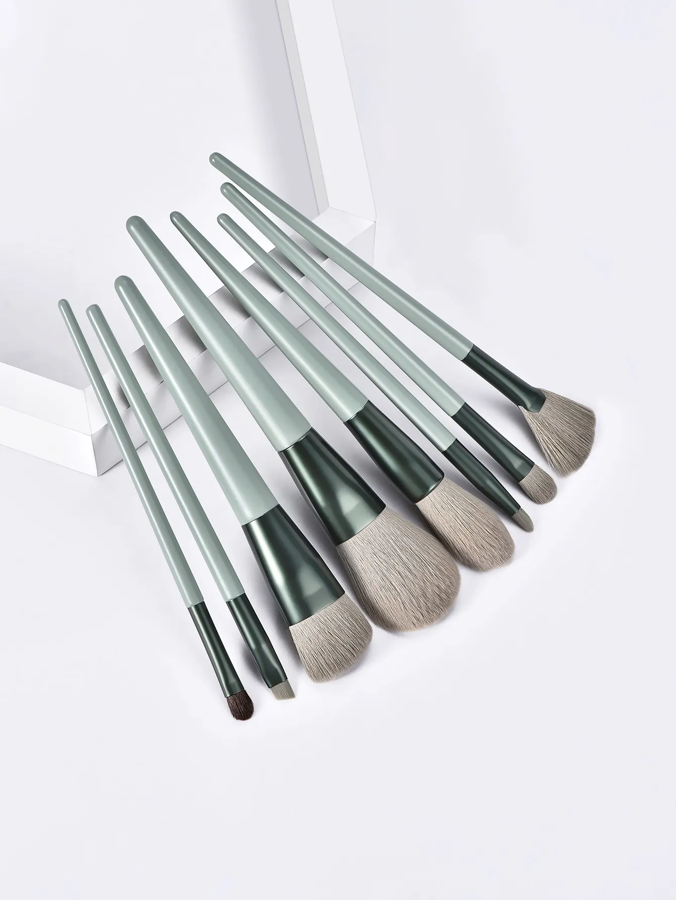 wholesale makeup brushes set 8pcs wooden handle soft hair flat makeup brush custom