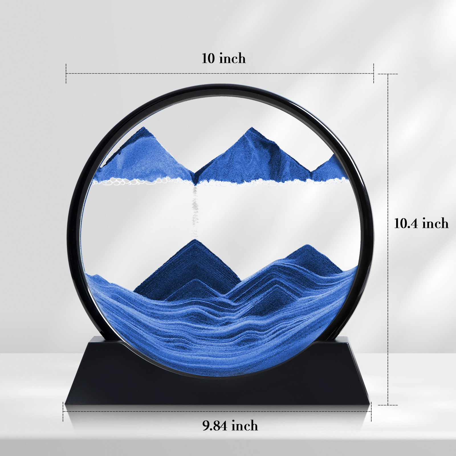 3D Moving Sand Art Frame Glasses Deep Sea Landscape Motion Display Blown Technique Liquid Flowing Painting Desktop Decorations