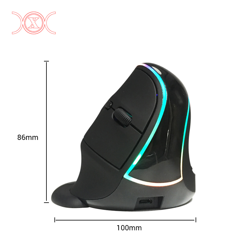 2,4G беспроводной правшей мышь RGB Вертикальная Эргономичная мышь для игрового ноутбука, настольного компьютера мыши