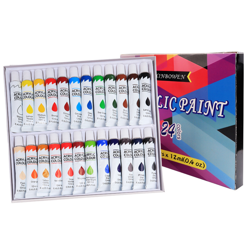 12/24 Colors China Artist Quality Private Label Acrylic Paints for Drawing
