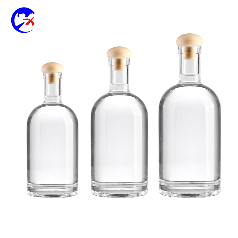 Cylinder Round Shape Wide Lip Extra Flint glass liquor bottle 70cl Gin 700ml Glass Bottles