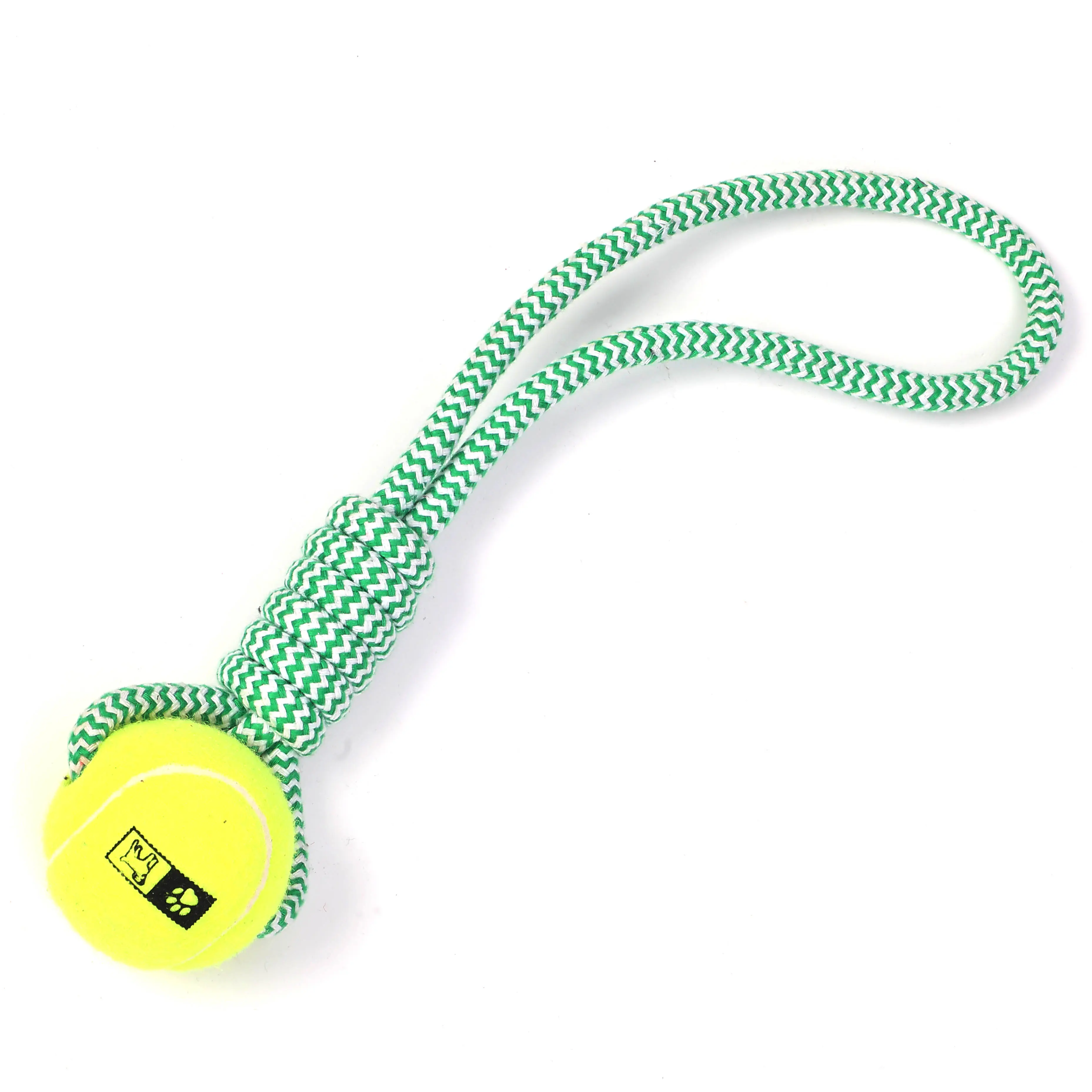 Pet Supplies Toy tug of war and fetch games funny Natural Cotton Ropes Dog Toy with Tennis Ball Dog Rope Toys