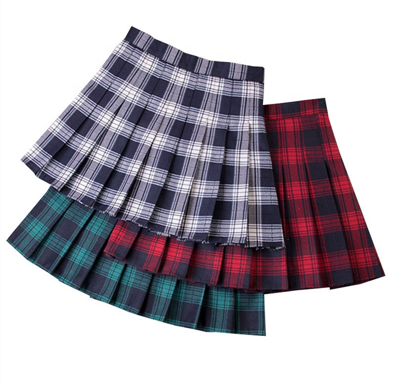 Hot Sale Women A ine Tennis Short Plaid Mini Skirts With Pants Girls Pleated Skirt 815-0261