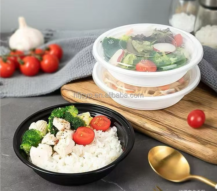 Factory Direct Sales Food Grade Plastic Container Plastic Food Container Plastic Bowl Round Takeout Food Containers