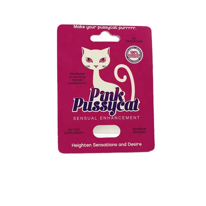 Розовые бумажные открытки pussycat с УФ-принтом для пикантного планшета для женщин/мужчин, упаковка для пилюль для повышения потенции Rhino 69 725K 3D, коробка для карт
