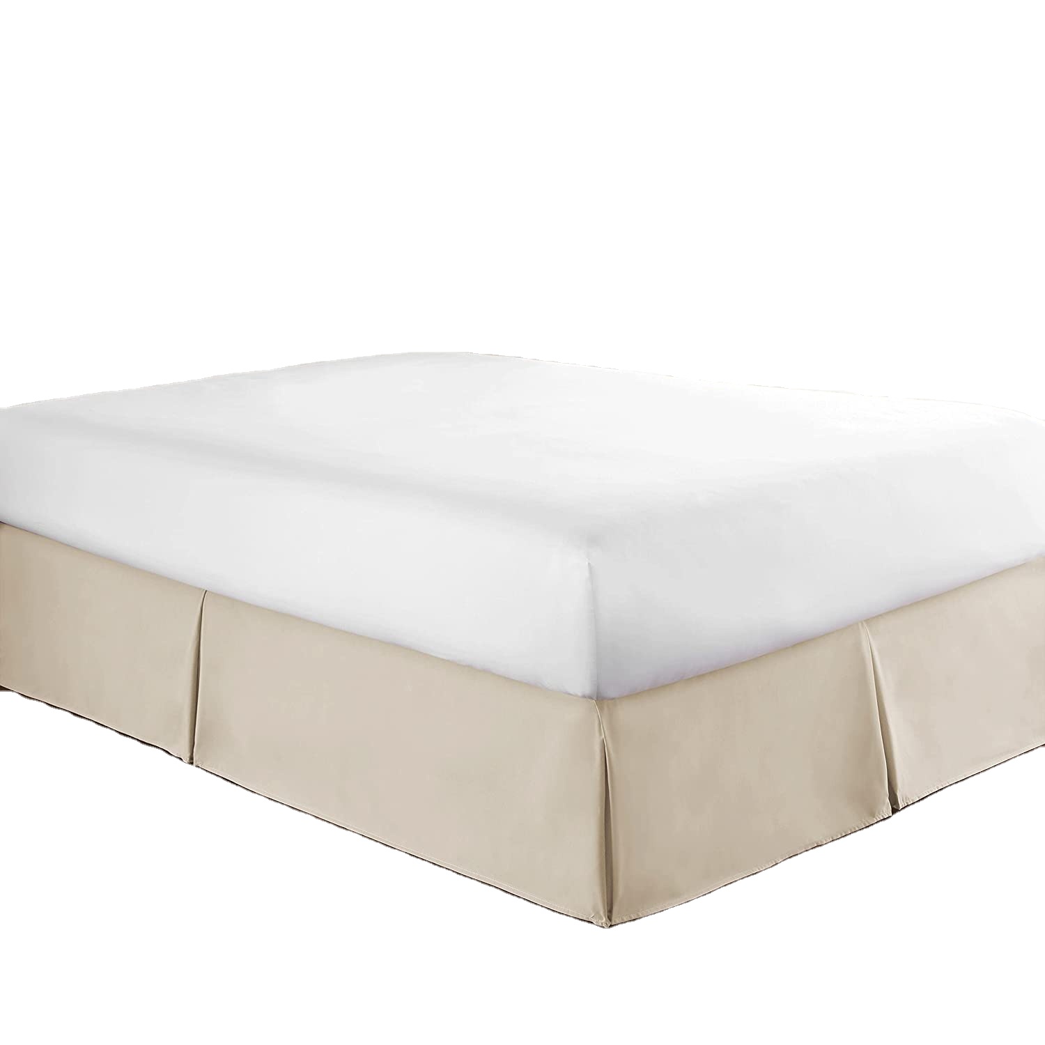 High Quality 100% Cotton 15-Inch Tailored Drop Bedskirt Dust Ruffle Split Corners for Easy Fit