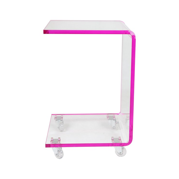 High Transparency Acrylic Home Use Serving Bar Cart Lucite Dining Rolling Trolleys