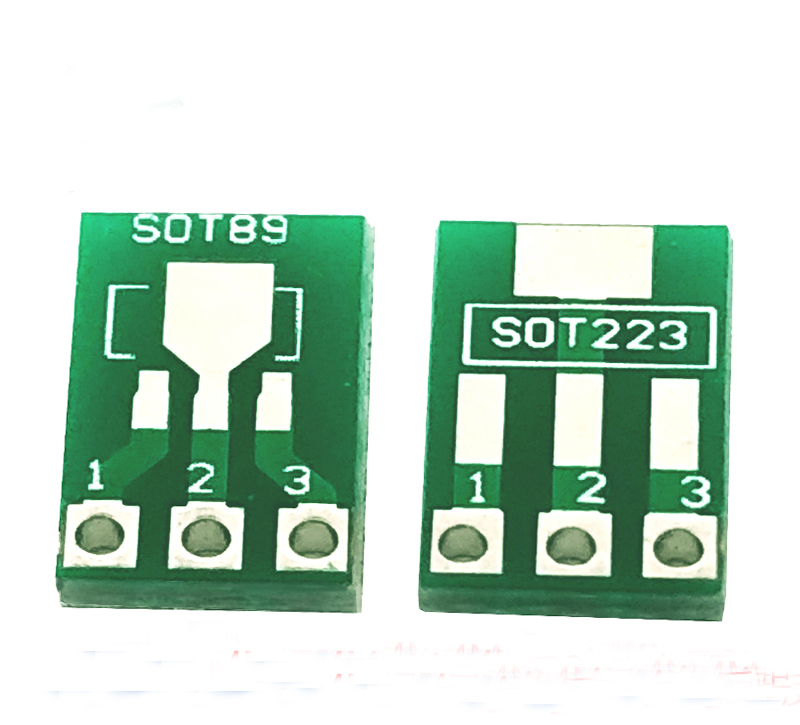 Плата адаптера SOT89 DIP SOT223 для DIP-адаптера PCB, преобразователь платы pcb, двусторонняя печатная плата 1,5 мм, шаг 2,3 мм до 2,54 м