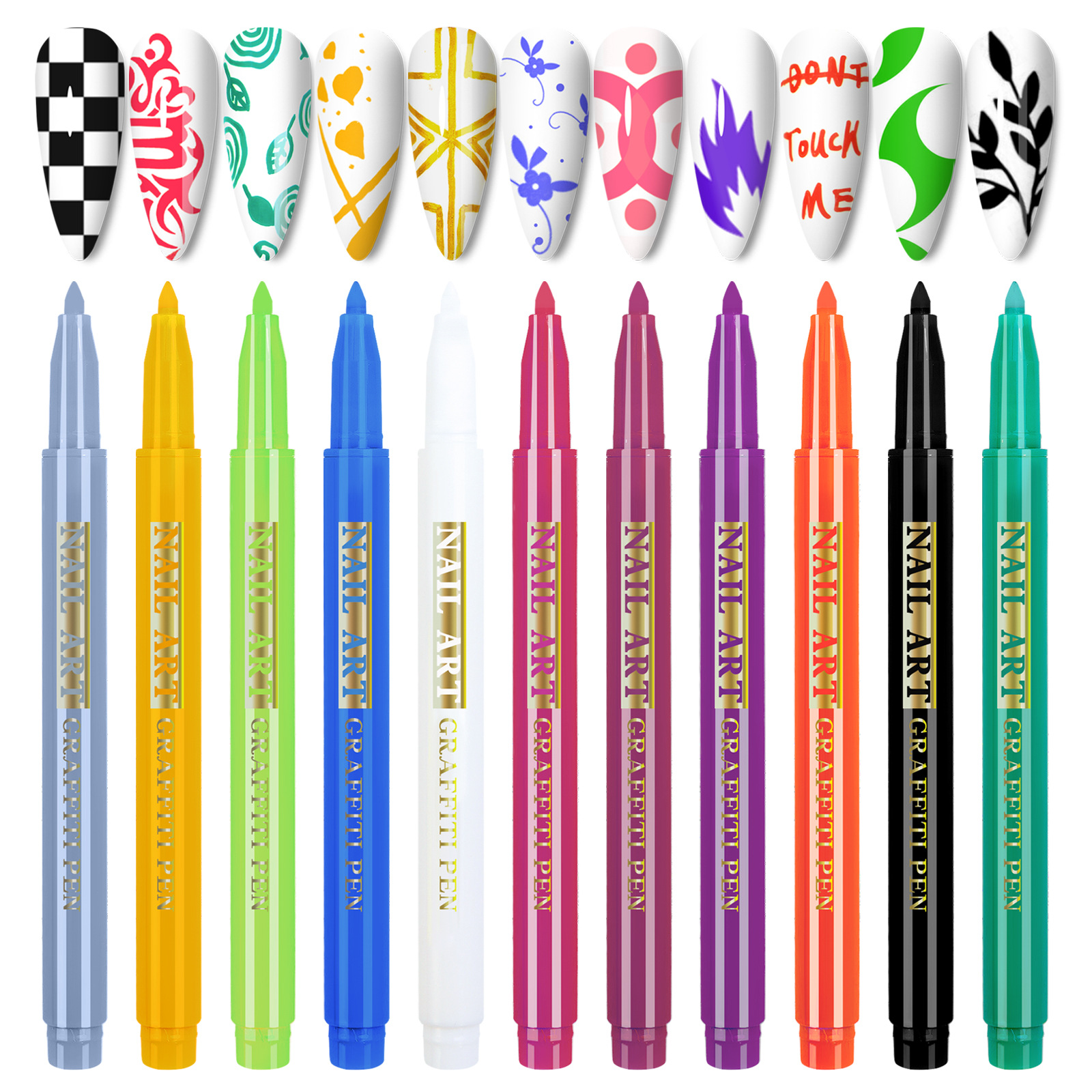 Wholesale 3 IN 1 Nail Art Graffiti Pen UV Gel Polish Waterproof Painting Brush Manicure Nail Painting Pen Nail Art Stain Pen