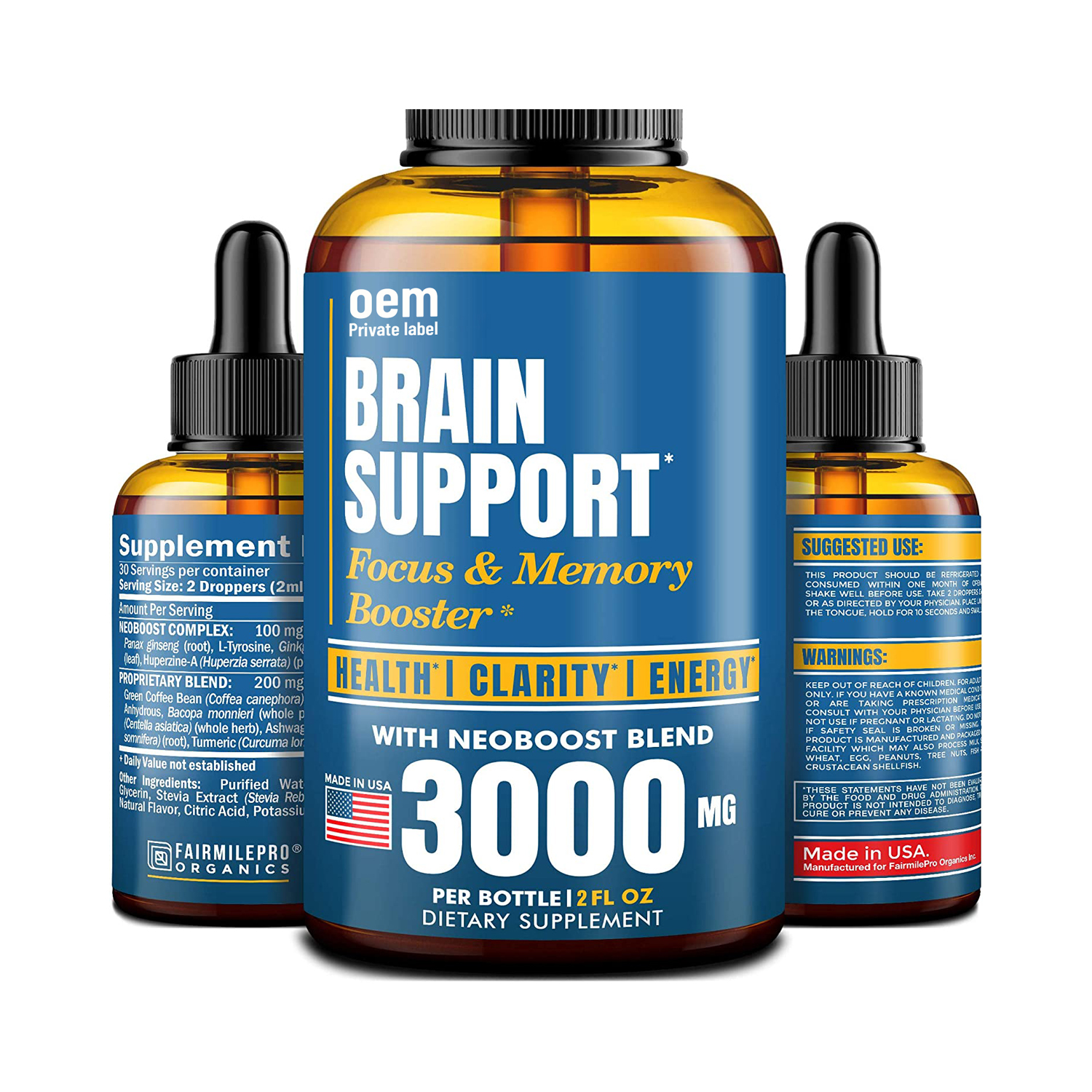 Brain Supplement Drops Health Supplement Food Supply Natural Nootropic Drops Nootropics Brain Memory Booster Energy Supplements