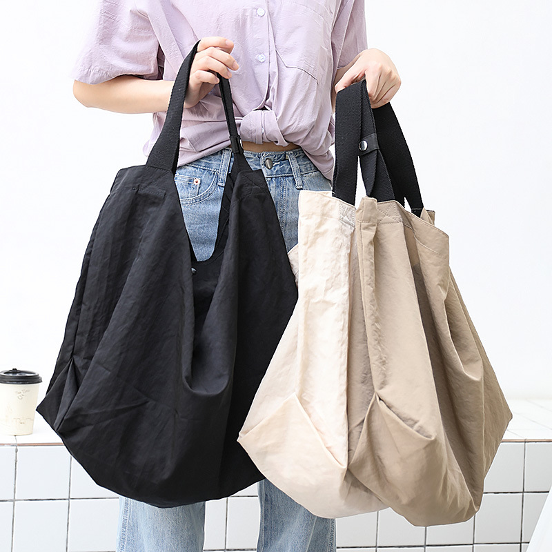 Factory outlet Nature Oversize Women Custom Korean Shoulder Messenger Shopping Nylon Tote Bag