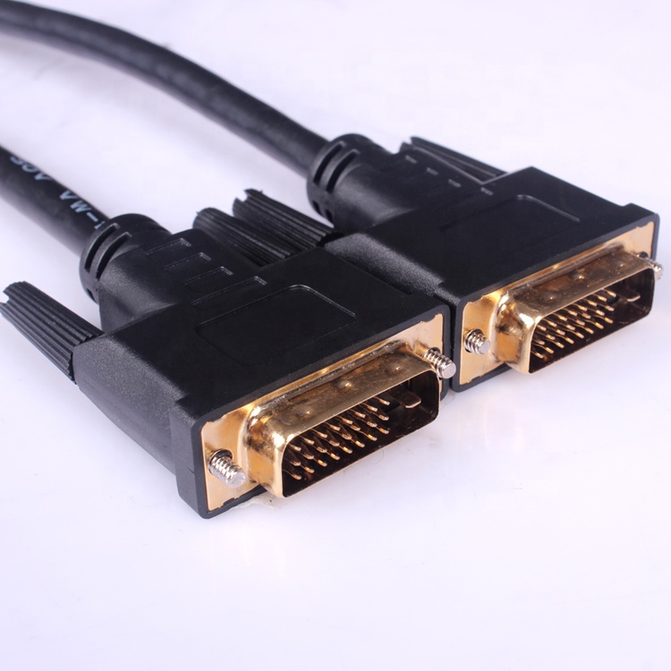 Высокая скорость DVI-D кабель со штыревыми соединителями на обоих концах для подключения кабеля W/феррита с золотым покрытием