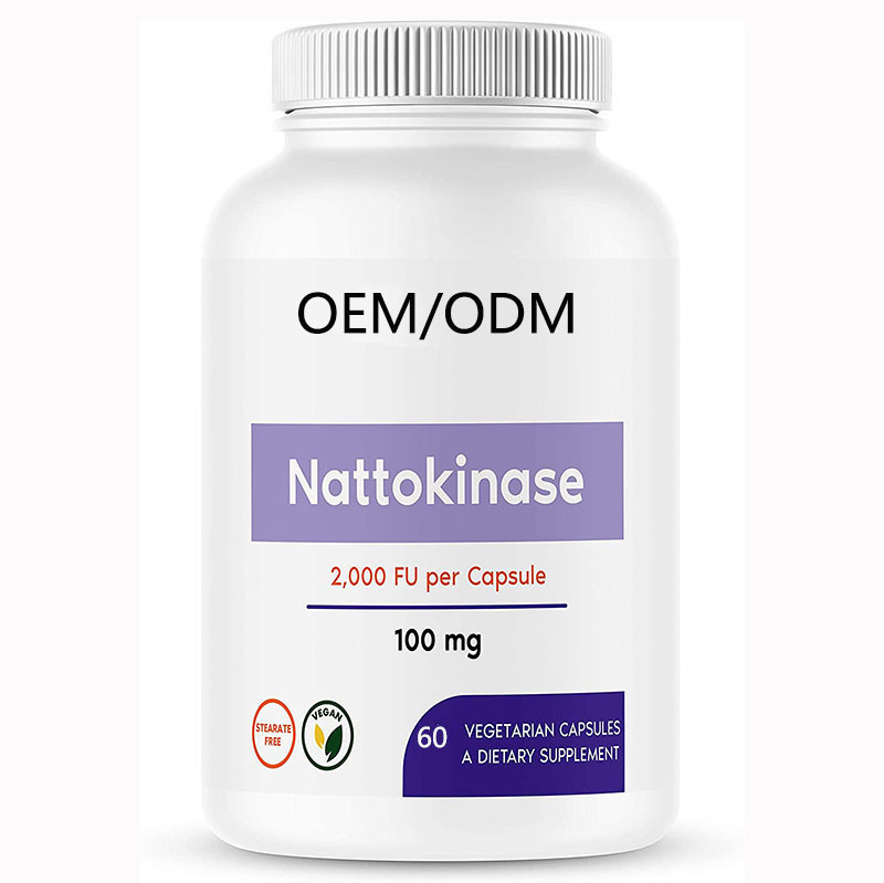 Factory Direct OEM Plant Capsule Shells Natural Blood Diluent Nattokinase Capsules for Adults