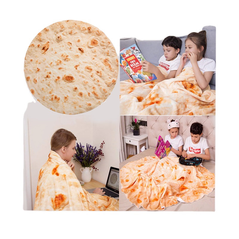 Amazon Лидер продаж супер мягкая флисовая круглая обертка Tortilla Pizza Burrito детские одеяла фланелевые мексиканские одеяла