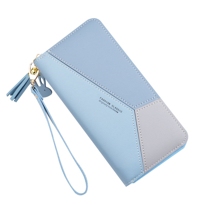 Из искусственной кожи женские кошельки для женщин кисточкой cartera Длинные сцепления молнии вокруг