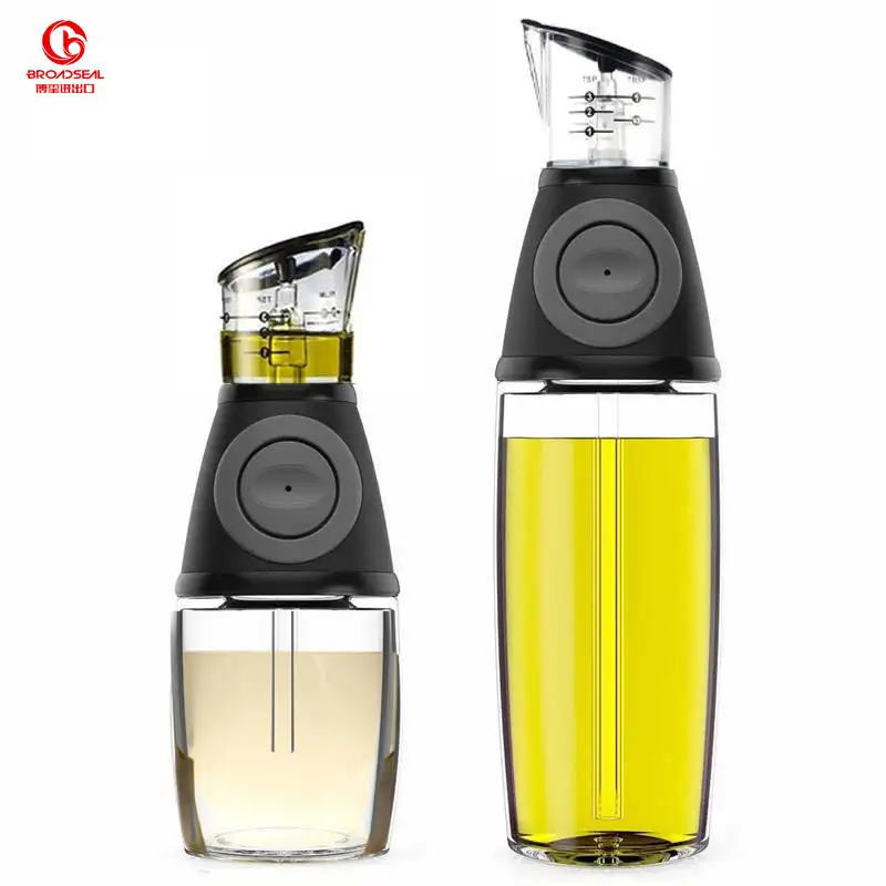 18 /10 OZ Kitchen 2 Pack Oil and Vinegar Dispenser Set Olive Oil Dispenser Bottle with Measurement Cups