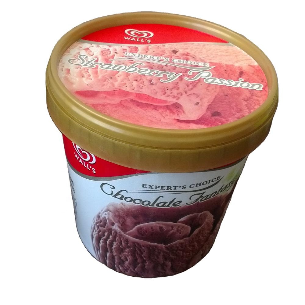 Высокого качества оптовая продажа 500ml 16Oz Одноразовые Пластиковые стаканыдля мороженного PP Ванна для изготовления Итальянского Мороженого джелато пластиковый контейнер для упаковки