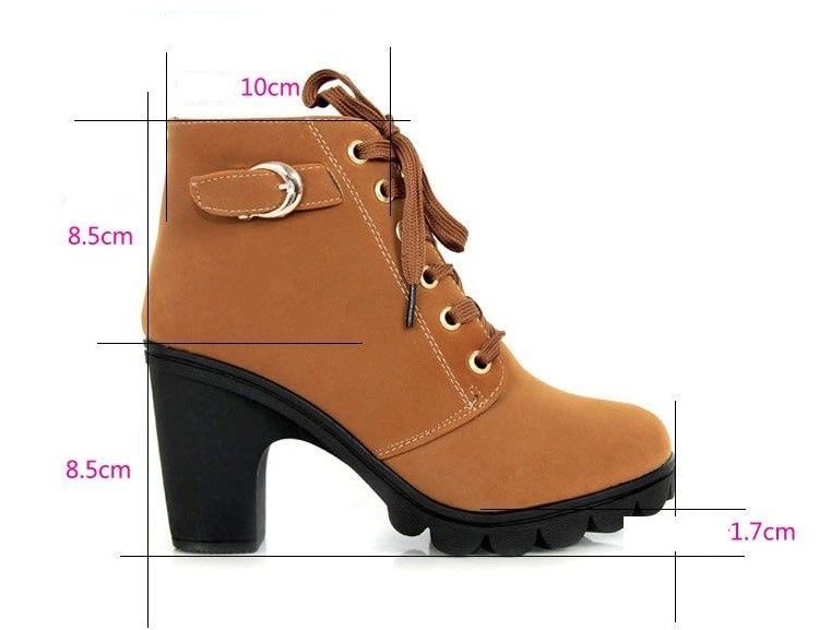 2021 winter spring femanl vintage Ladies Lace-up high heels shoes ankle women boots