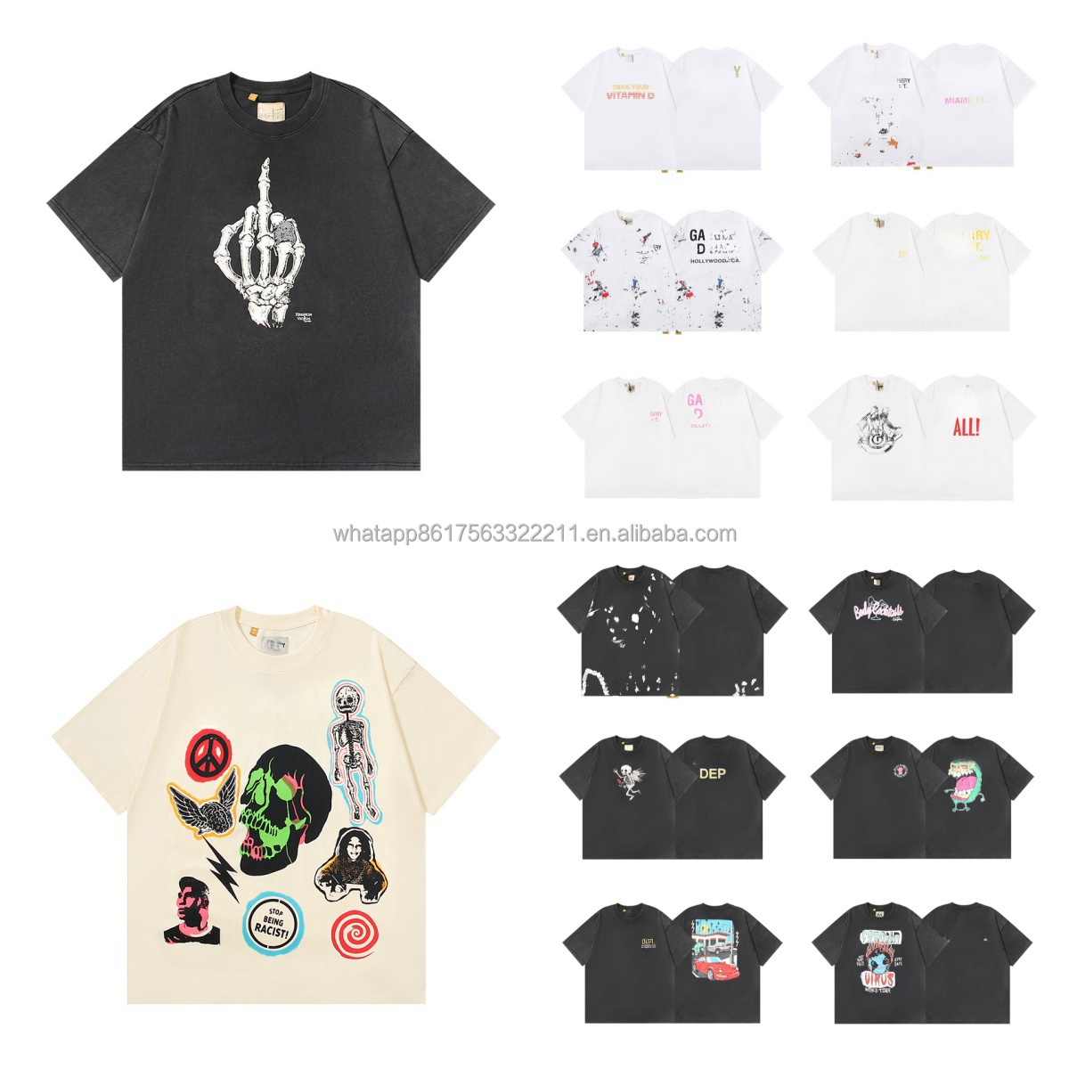 Top Quality Gallerys Men's T-shirts Fashion Trend Loose Thick Fabric Short Sleeve Departments T-shirt Tee De La Galleriey Shirts