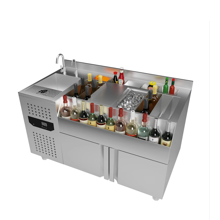 CUSTOMIZED Stainless steel outdoor wine station movable and removeable bar counter cocktail station Bartender workbench