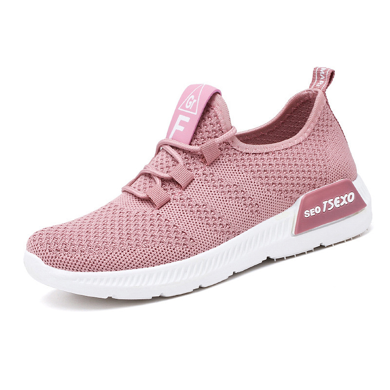 Hot Selling Cheap Women's Casual Fly Knit Sneakers Ladies Sport Light Weight Shoes