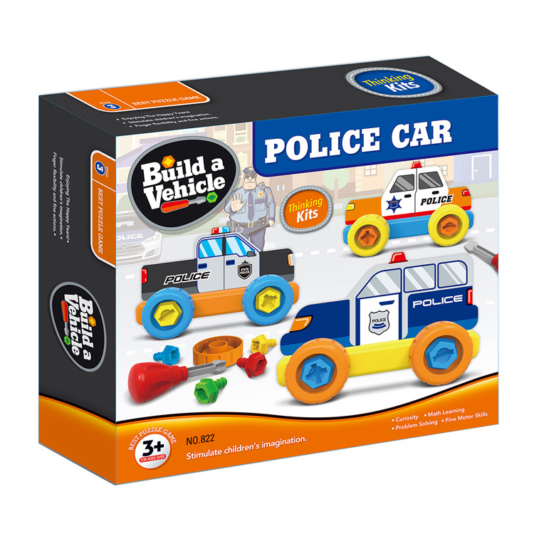 Factory Supply Funny Car Toy Pretend Play Cleaner Toys Kids Diy Set military Police toy