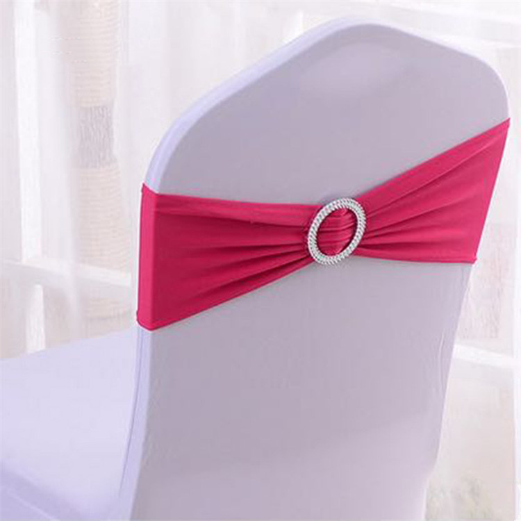 Cheaper Chair Bands Spandex Royal Stretch Chair Sashes With Buckle For Banquet Home Party Hotel Wedding Decorative