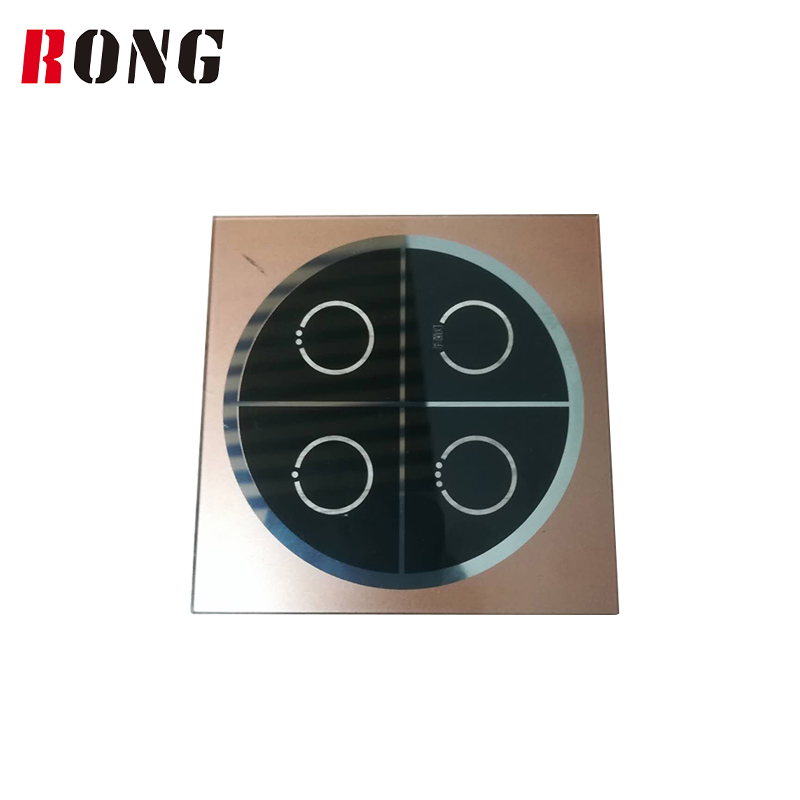 Высококачественная пользовательская трафаретная печать RONG OEM 3 мм, настенный сенсорный выключатель, панель из закаленного стекла