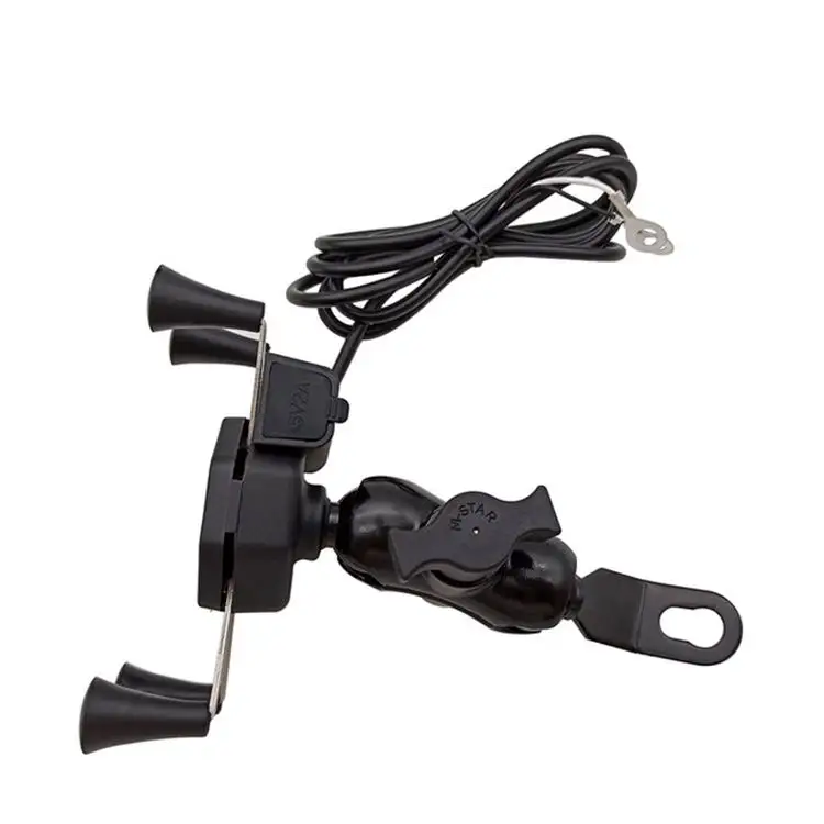 Factory wholesale mobile phone holder for motorbike 360 rotation phone motorcycle charging bracket holder with usb