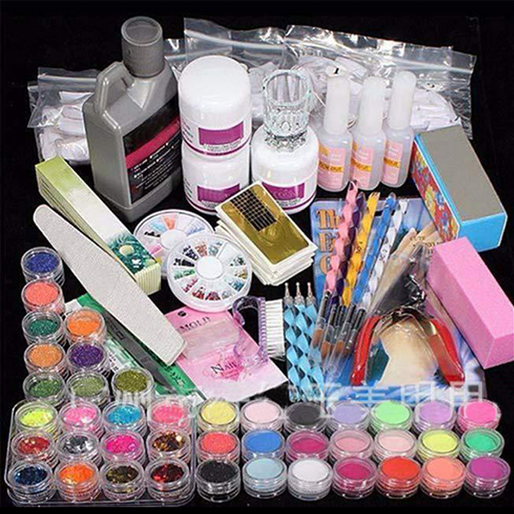 Acrylic Powder Nail Drill Set Glitter Manicure Machine Tools Brush Professional Nail Kit File Grinder Cutter Nail Art Tools