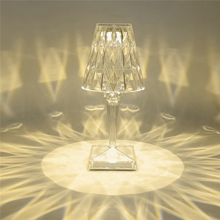 wholesale Touch Sensitive Table Light Home Decor Acrylic Luxury Desk Lamp Transparent Creative Crystal Beside Table Lamp