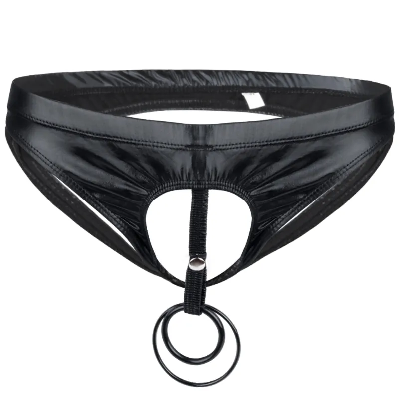 New Arrived Mens Latex Thong Underwear PVC Wet Look Bikini G-string Briefs Panties