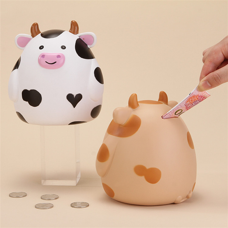 Оптовая продажа банк денег с милыми рисунками животных в форме монет банка коробка Забавная детская и Взрослая Корова копилки ремесла подарок на день рождения