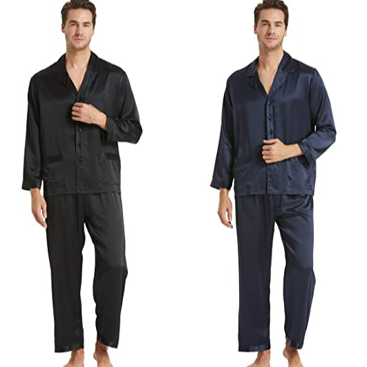 Pajamas for Men 2 Piece Set Real 100 Soft Mulberry 22 Momme Lightweight Male Pjs