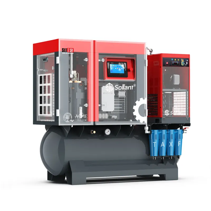 Sollant 7.5kW 10HP 18 bar Rotary Screw Air Compressor Industrial Compressors for Laser Cutting