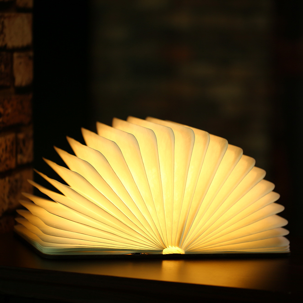 Mini Book Shaped Lamp Wooden Lumio Magnetic Folding Led Reading Book Lamp