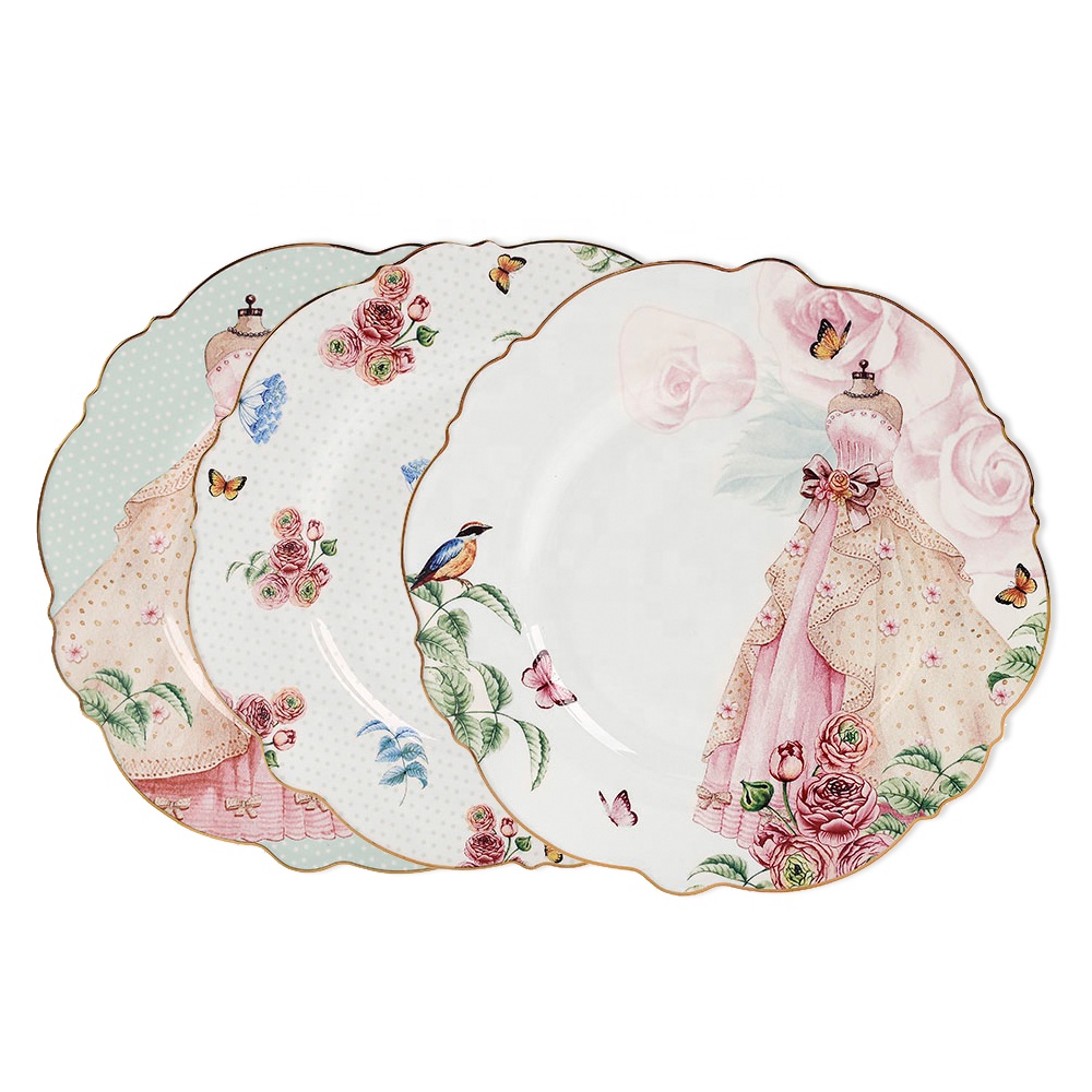 Eco friendly Table Ware Ceramic Wedding Appetizer Dinner Dishes Serving Dessert Plates Sets