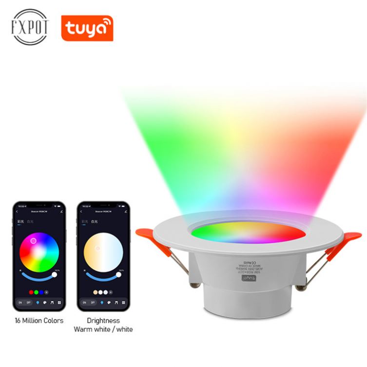 Высокоэффективный Rgb Встраиваемый светодиодный потолочный светильник Fxpot 85-265 в с Wi-Fi, управление через приложение для телефона, умный потолочный светильник