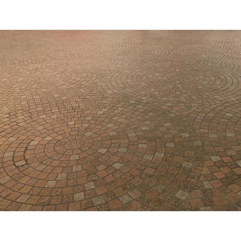 SHIHUI Natural Stone Mixed Road Granite Circular Pattern Medallion Paving Paver Patio Back Stone Mesh Cobblestone for Driveway