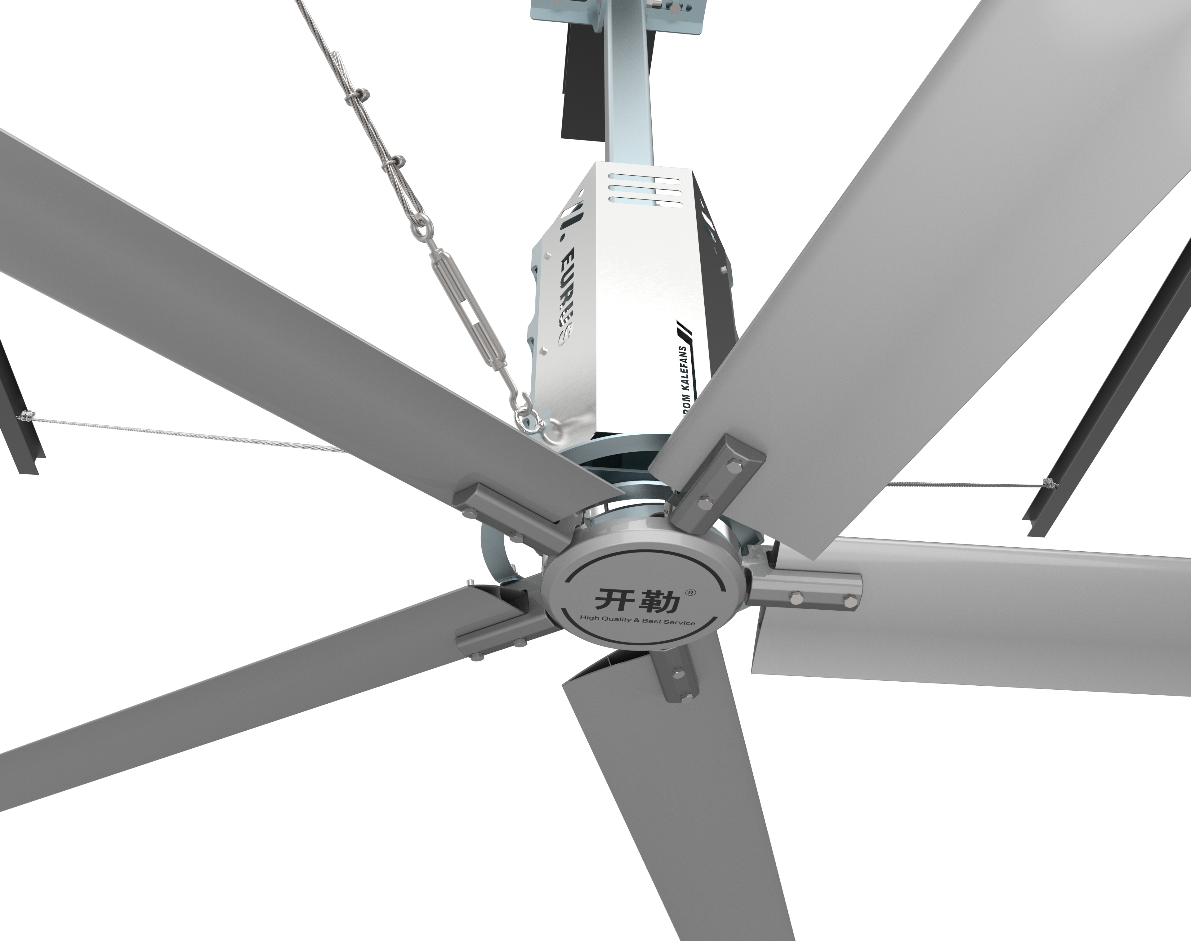 Shanghai Kale Fan EURUS 24FT HVLS 5 magnalium blades, большой промышленный потолочный вентилятор