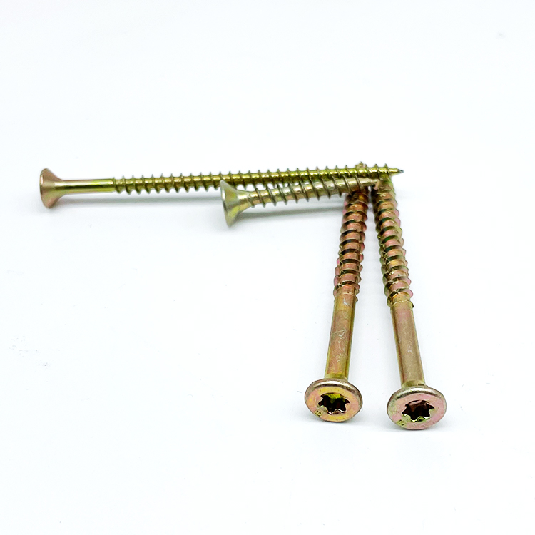 China Wholesale Self Tapping Chipboard Screw C1022 Yellow Zinc Plated Countersunk Chipboard Screw