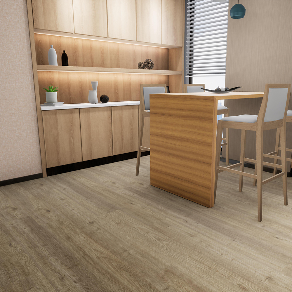 SPC vinyl flooring CORK/IXPE back PVT flooring manufacture
