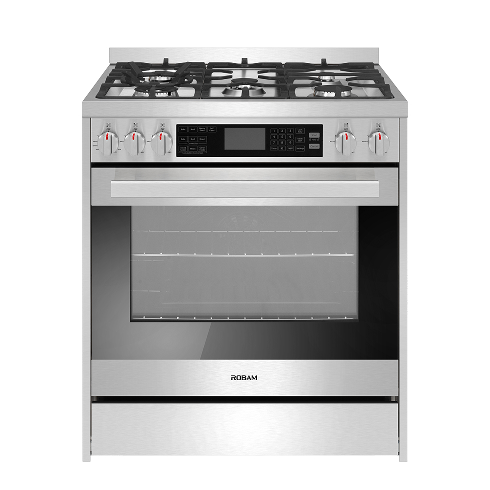 Отличный двойной топливный диапазон Robam G517K материал 18000 BTU супер огнеупорная нержавеющая сталь 5,0 куб. Фут с электрической скользящей духовкой