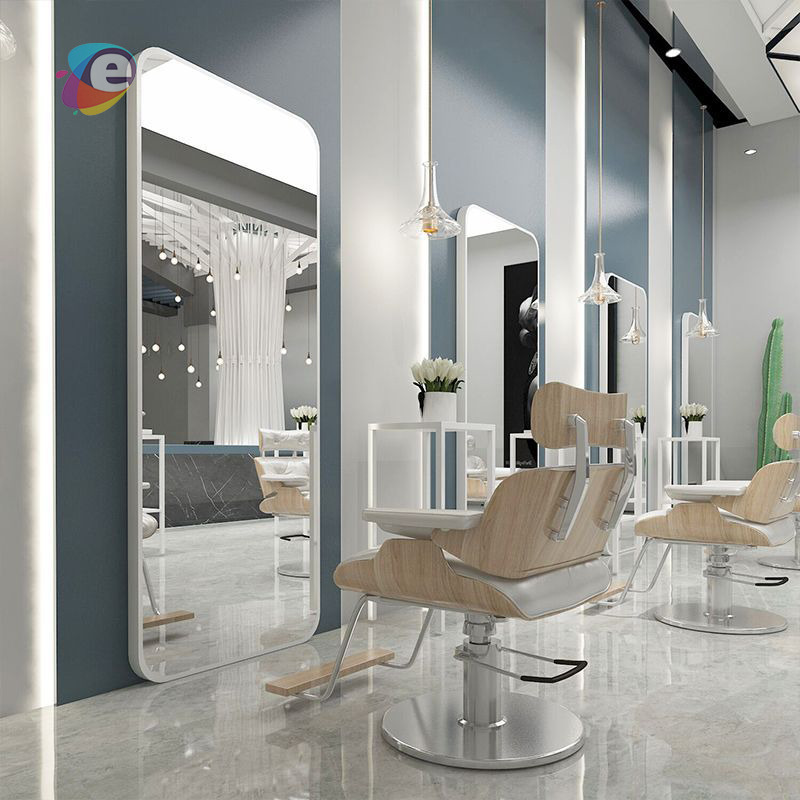 Ecrown Hairdressing mirror Showcase Shop Custom Shelf Cabinet salon mirror Store