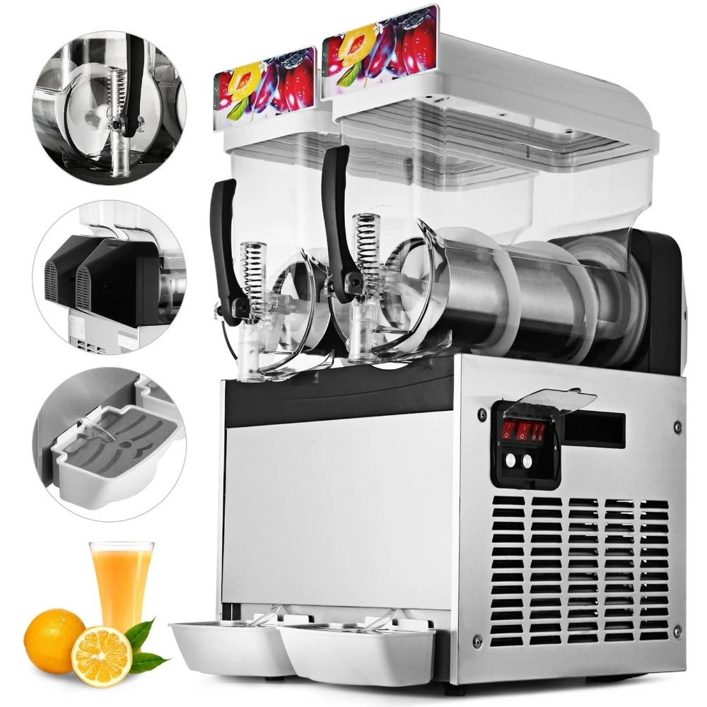 2X15L Commercial Frozen Drink Margarita Slush Machine with 2 Tanks