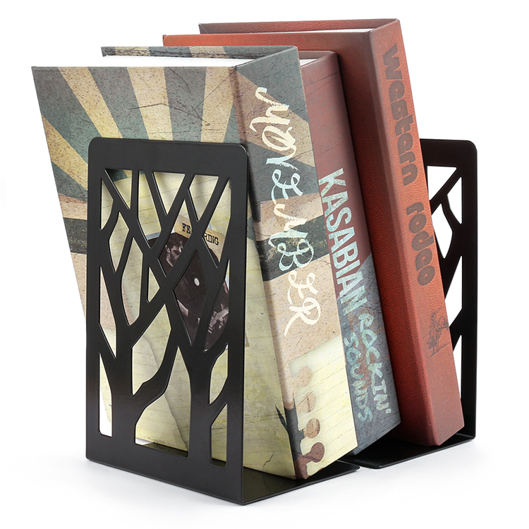 Creative Hollow-Out L Shaped Bookcases Black Color Decorative Antique Hiqh Quality Bookend Modern Bookstand