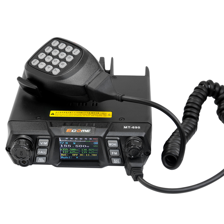 100W Ecome MT-690 Профессиональный ultra compact VHF ham мобильное автомобильное радио