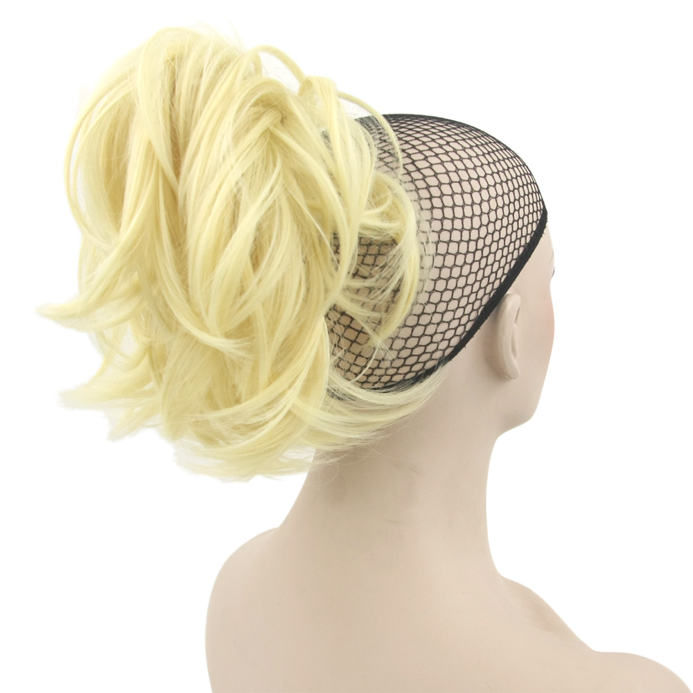 Fashion High Temperature Curly Hair Piece Blonde Claw Ponytail Synthetic Hair Black Clip In Hair Extensions Hairpiece Pony Tail