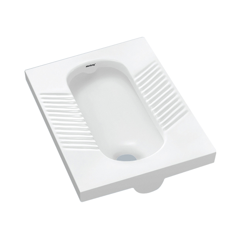 Medyag Portable Wash Down Ceramic Squat Pan Floor Mount Toilet WC Hose Construction S-trap Squat Pan